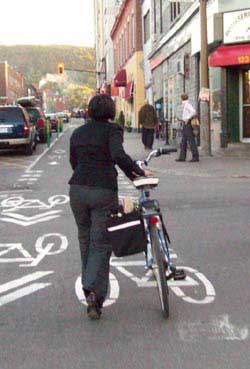 Vintage city bikes on Montreal streets.